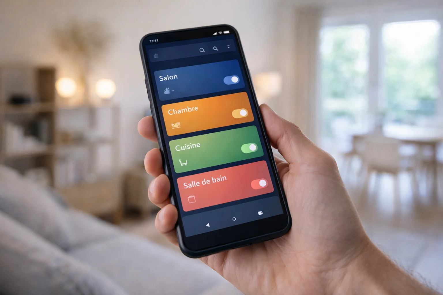 Application domotique sur smartphone pour automatisations maison